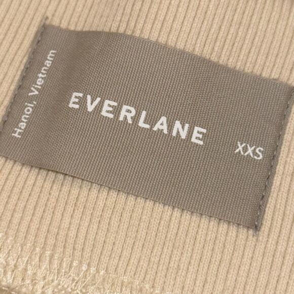 EVERLANE Cream 100% Organic Cotton High Waist Elastic Quilted Shorts - XXS - Picture 4 of 5